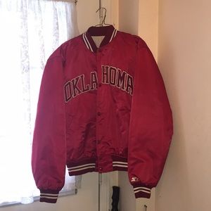 Red Oklahoma Bomber Jacket